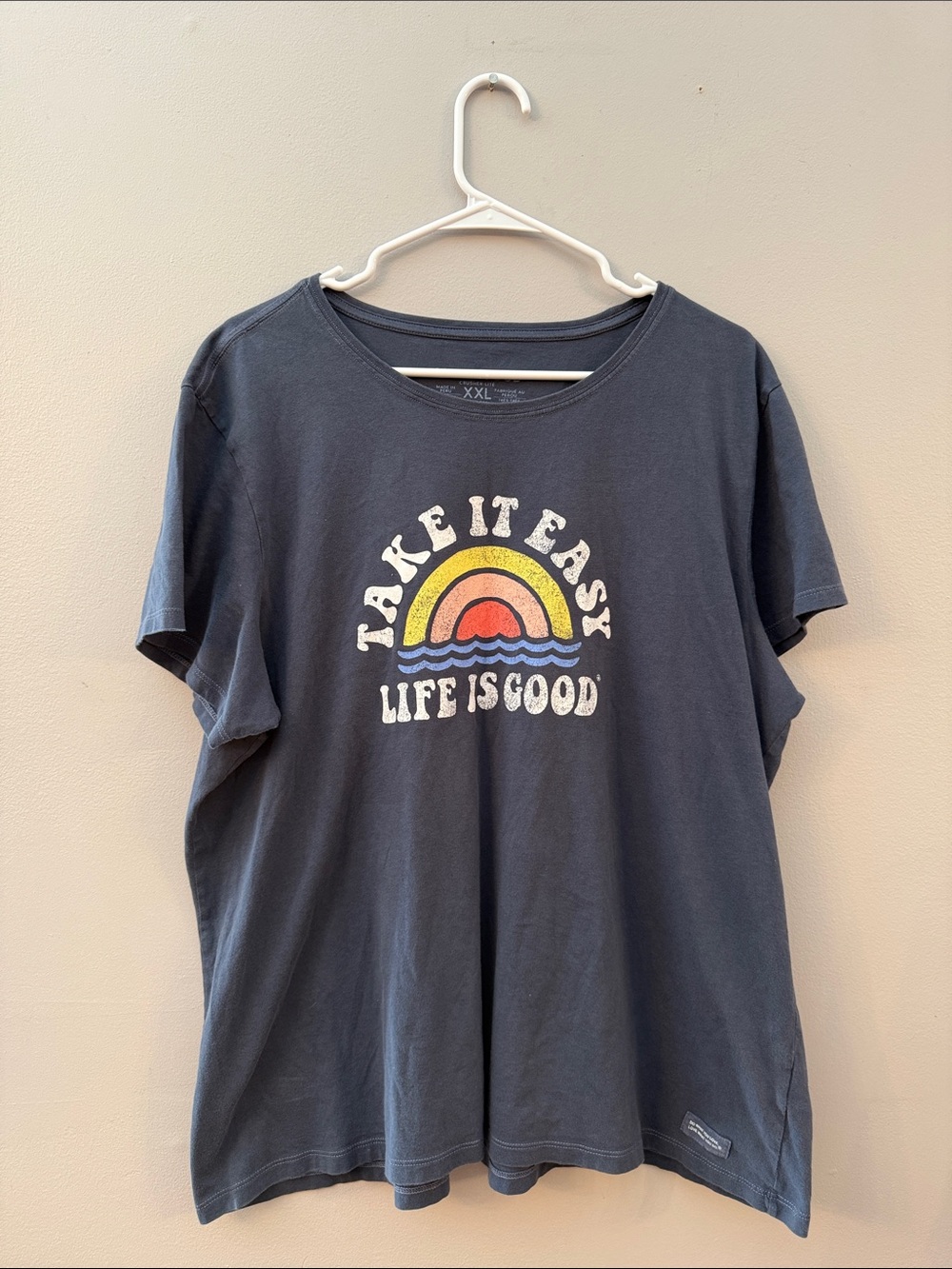 Life Is Good Navy 'Take It Easy' Rainbow Graphic Crewneck Tee